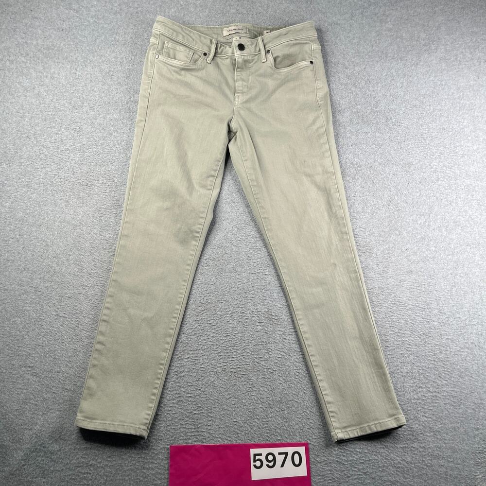 Calvin Klein Denim Jeans Womens Ankle Skinny Green Size 10